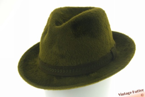 Fedora Wegener green soft fur felt 56