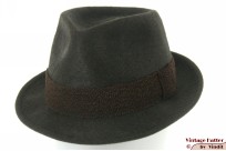 Fedora Industria Italiana dark greyish green fur felt 56