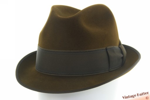 Gleufhoed Wegener bruinig groen geborsteld vilt 56 Gleufhoed Wegener bruinig groen geborsteld vilt 56