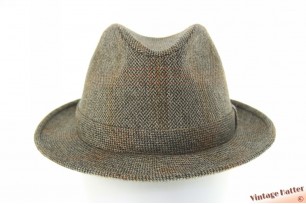 © VintageHatter.com | h-7006-56-11 Trilby hoed Adriatico beige grijs zuiver scheerwol 55,5 - 56 Trilby hoed Adriatico beige grijs zuiver scheerwol 55,5 - 56