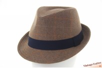 Trilby hat checkered beige brown 57 [new]