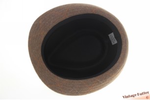 Trilby hat checkered beige brown 60 (XL) [new]