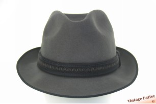 © VintageHatter.com | h-7012-57-6 Gleufhoed Rockel blauwig grijs vilt 57 Gleufhoed Rockel blauwig grijs vilt 57