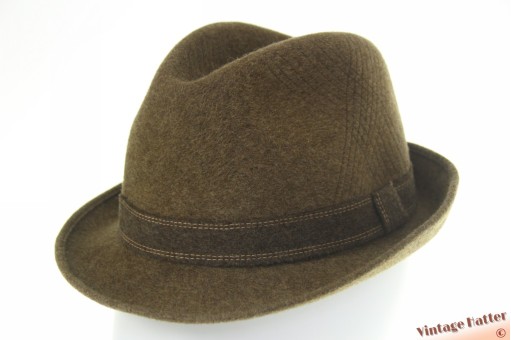 Fedora Oxford luxor quality short khaki fur felt 55 (S)