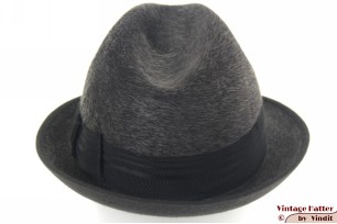 © VintageHatter.com | h-7016-56-12 Gleufhoed York donker grijs haarvilt 56,5 Gleufhoed York donker grijs haarvilt 56,5