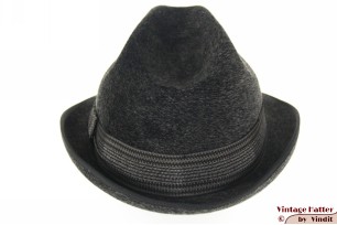 © VintageHatter.com | h-7021-57-25 Gleufhoed Belvedère grijs haarvilt 57 Gleufhoed Belvedère grijs haarvilt 57