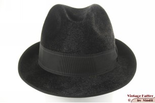 Fedora Modena dark grey fur felt 57