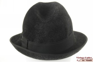 Fedora Modena dark grey fur felt 57