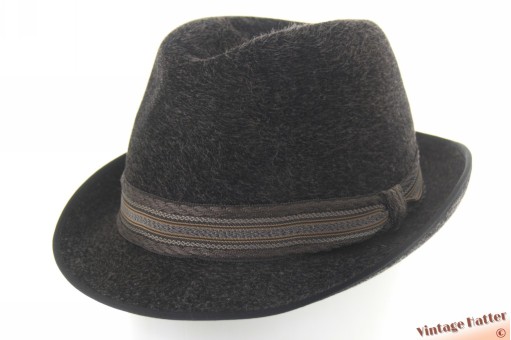 Fedora BestQuality dark grey mixed fur felt 57