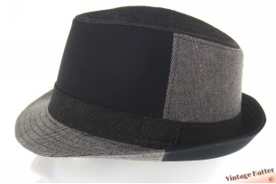 Trilby hat grey black patchwork 59 [new]