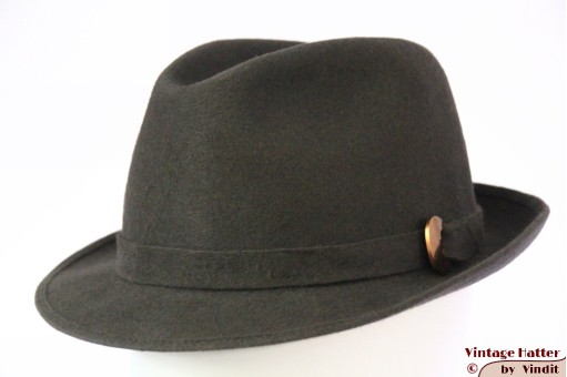 © VintageHatter.com | h-7022-56-18 Fedora Cervino grey fur felt 56 Fedora Cervino grey fur felt 56