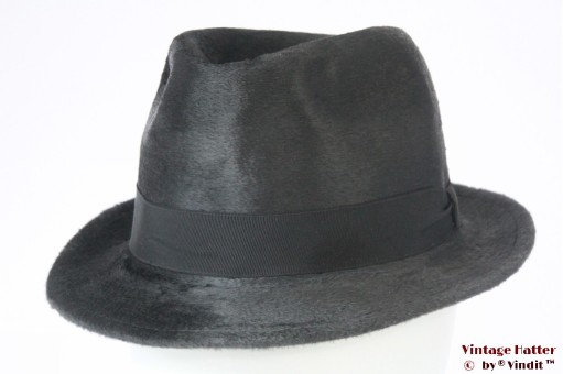 © VintageHatter.com | h-7026-55-1 Fedora dark grey fur felt 55 (S) Fedora dark grey fur felt 55 (S)