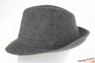 Trilby hoed recent model grijs visgraat motief 59-60