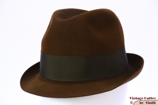 Fedora Wegener brown brushed felt 55,5 (S)
