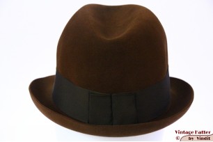 © VintageHatter.com | h-8007-55-3 Fedora Wegener brown brushed felt 55,5 (S) Fedora Wegener brown brushed felt 55,5 (S)