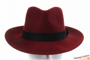 Fedora Bailey of Hollywood oxblood redish brown woolfelt Lanth hat 57 [new]