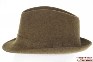 © VintageHatter.com | h-8014-56-13 Gleufhoed A. Pesce di G. Pesce bruin haarvilt 56 Gleufhoed A. Pesce di G. Pesce bruin haarvilt 56