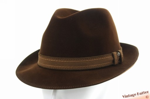Fedora Mayser dark brown brushed felt 59