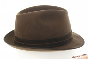 © VintageHatter.com | h-8025-55-4 Gleufhoed Suppless bruin vilt 55 (S) Gleufhoed Suppless bruin vilt 55 (S)