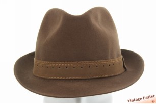 © VintageHatter.com | h-8025-58-6 Gleufhoed Mayser licht bruin geborsteld vilt 58 Gleufhoed Mayser licht bruin geborsteld vilt 58