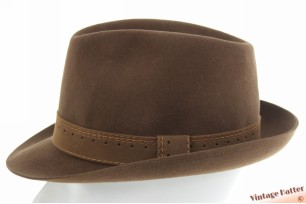 © VintageHatter.com | h-8025-58-6 Gleufhoed Mayser licht bruin geborsteld vilt 58 Gleufhoed Mayser licht bruin geborsteld vilt 58