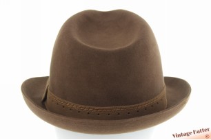 © VintageHatter.com | h-8025-58-6 Gleufhoed Mayser licht bruin geborsteld vilt 58 Gleufhoed Mayser licht bruin geborsteld vilt 58