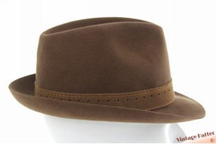 © VintageHatter.com | h-8025-58-6 Gleufhoed Mayser licht bruin geborsteld vilt 58 Gleufhoed Mayser licht bruin geborsteld vilt 58