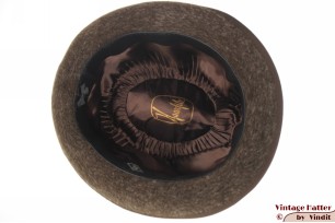 © VintageHatter.com | h-8028-54-5 Gleufhoed JS Haarfilz bruin haarvilt 54 (XS) Gleufhoed JS Haarfilz bruin haarvilt 54 (XS)