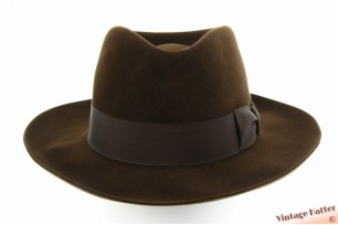 Gleufhoed Flechet bruin geborsteld vilt 56,5