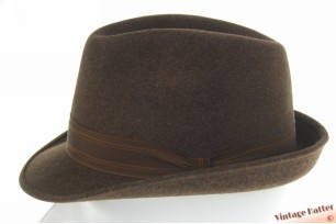 Fedora with small brim brown mixed felt 57