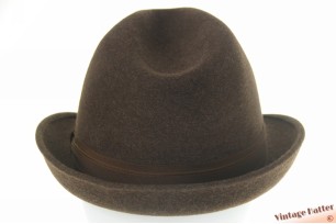 Fedora with small brim brown mixed felt 57