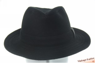 © VintageHatter.com | h-9004-56-18 Gleufhoed Mayser zwart katoen 56 Gleufhoed Mayser zwart katoen 56