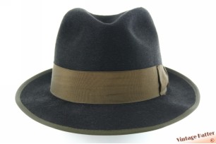 Fedora Borsalino black lightweight fur felt 56 [as new]