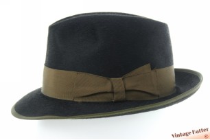 Fedora Borsalino black lightweight fur felt 56 [as new]