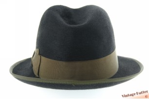Fedora Borsalino black lightweight fur felt 56 [as new]