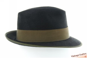 Fedora Borsalino black lightweight fur felt 56 [as new]