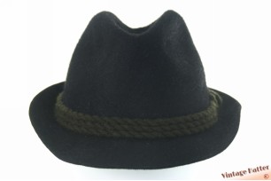 © VintageHatter.com | h-9004-58-13 Jacht gleufhoed Canda zwart haarvilt 58 Jacht gleufhoed Canda zwart haarvilt 58