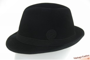 © VintageHatter.com | h-9005-56-13 Jacht trilby Iltis Wägener zwart velour 56 Jacht trilby Iltis Wägener zwart velour 56