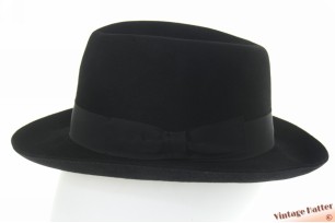 Gleufhoed Feutre Souple zwart geborsteld vilt 56