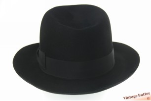 Gleufhoed Feutre Souple zwart geborsteld vilt 56