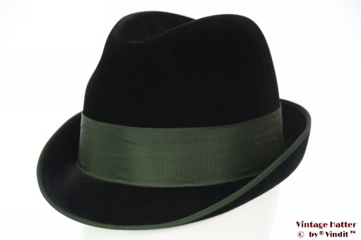 Hunting fedora Wegener black velour green band 56