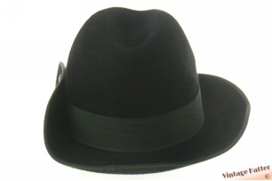© VintageHatter.com | h-9017-55-29 Jacht gleufhoed Klingner Schützenhut zwart kort haarvilt met drukknoop 55,5 (S) Jacht gleufhoed Klingner Schützenhut zwart kort haarvilt met drukknoop 55,5 (S)