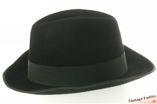 © VintageHatter.com | h-9017-55-29 Jacht gleufhoed Klingner Schützenhut zwart kort haarvilt met drukknoop 55,5 (S) Jacht gleufhoed Klingner Schützenhut zwart kort haarvilt met drukknoop 55,5 (S)