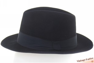 © VintageHatter.com | h-9017-56-14 Fedora Henry Morell black 56 Fedora Henry Morell black 56