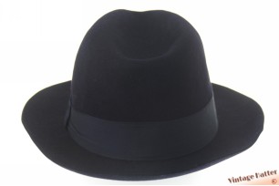 © VintageHatter.com | h-9017-56-14 Fedora Henry Morell black 56 Fedora Henry Morell black 56