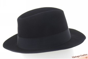 © VintageHatter.com | h-9017-56-14 Fedora Henry Morell black 56 Fedora Henry Morell black 56