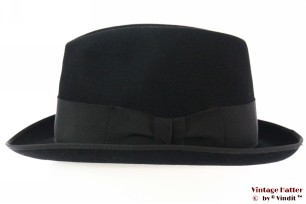 © VintageHatter.com | h-9017-56-65 Gleufhoed Meister Filz zwart vilt 56 Gleufhoed Meister Filz zwart vilt 56