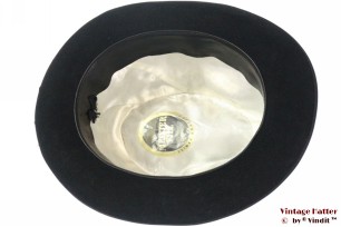 © VintageHatter.com | h-9017-56-65 Gleufhoed Meister Filz zwart vilt 56 Gleufhoed Meister Filz zwart vilt 56