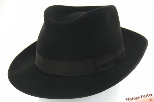 Fedora Gloria Excellent black brushed felt 56