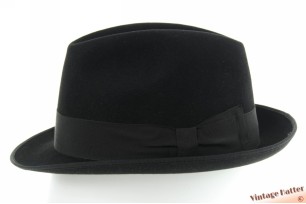 © VintageHatter.com | h-9017-56-87 Fedora Rockel black felt 56 Fedora Rockel black felt 56